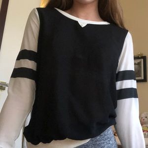White & Black Mesh long sleeve